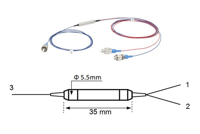 PM Fiber Wavelength Division Multiplexer Fiber WDM